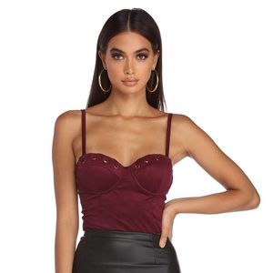 Burgundy Bustier Top